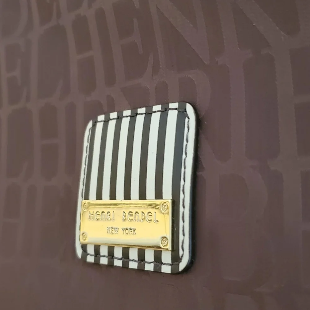 henri bendel Gray Leather Carry-On Cabin Suitcase